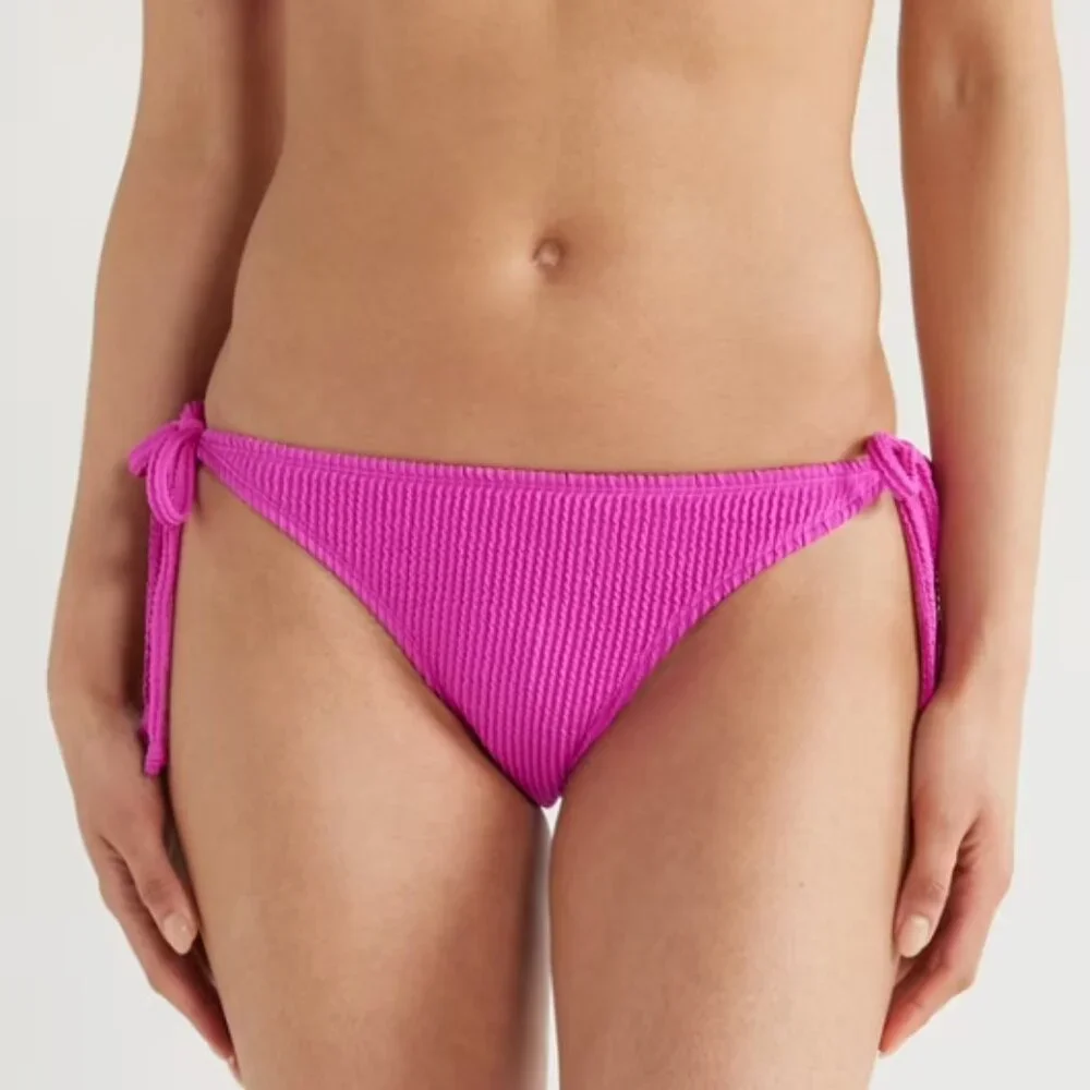 L*Space Ribbed Tie-Side Bikini Bottom Magenta Purple – XL-NWOT w/hygiene sticker